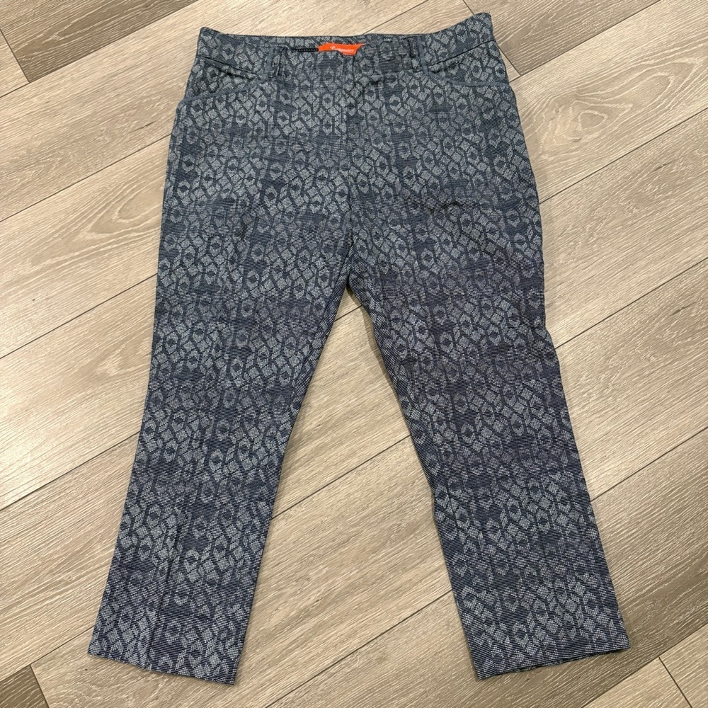 Cartonnier for Anthropologie Blue Cropped Charlie Trousers Size 12 - Picture 1 of 8